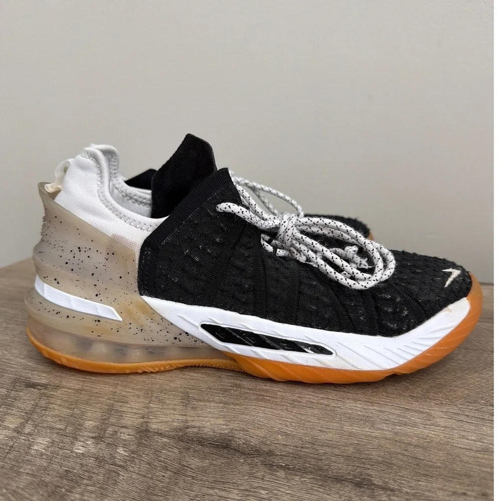 Nike LeBron 18 Oreo Basketball Shoes 6.5Y Womens 8 Black White Gum CW2760-007‎
